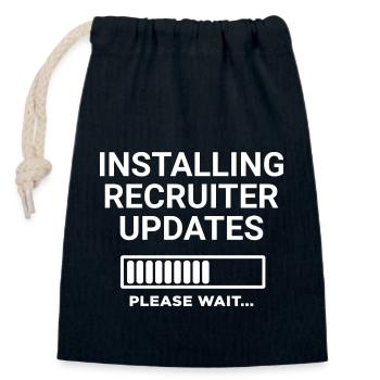 Installing Recruiter Updates Please Wait - Closable cotton gift bag (14x20cm) - navy - Front