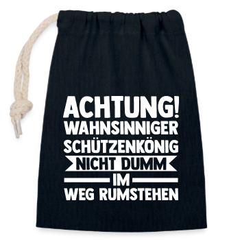 Schützenverein Schützenfest Schützenkönig - Verschließbarer Geschenkbeutel aus Baumwolle (14x20cm) - Navy - Vorne