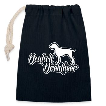 DEUTSCH DRAHTHAAR Hunderasse Jagdhunde Wilsigns - Verschließbarer Geschenkbeutel aus Baumwolle (14x20cm) - Navy - Vorne