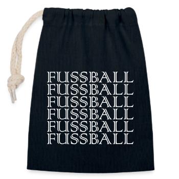 Fußball Soccer - Verschließbarer Geschenkbeutel aus Baumwolle (14x20cm) - Navy - Vorne