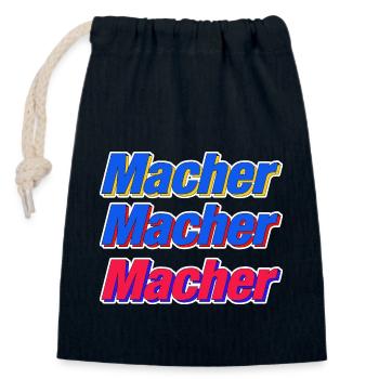 Macher 2 - Verschließbarer Geschenkbeutel aus Baumwolle (14x20cm) - Navy - Vorne