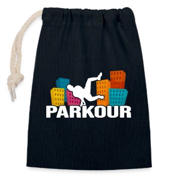 Parkour Traceur Freerun CityParkour Jump - Closable cotton gift bag (14x20cm) - navy - Front
