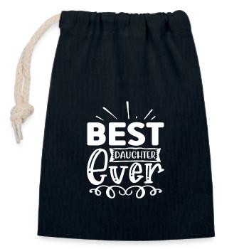 Best daughter ever Mother's Day Children's Day Gift - Closable cotton gift bag (14x20cm) - navy - Front