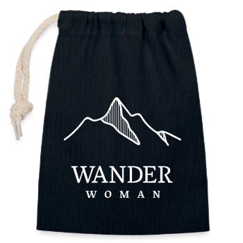 Wander Woman mit Berge - Verschließbarer Geschenkbeutel aus Baumwolle (14x20cm) - Navy - Vorne