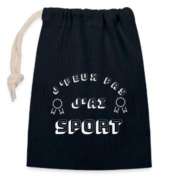Sport - Sac cadeau en coton avec cordon (14 x 20 cm) - bleu marine - Devant