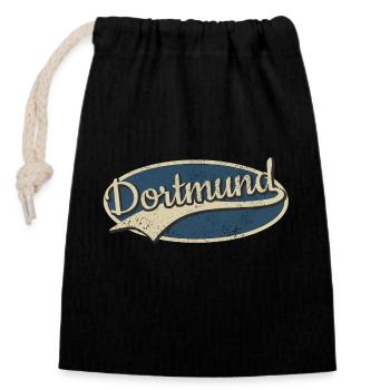 Dortmund Deutschland Vintage Typografie - Verschließbarer Geschenkbeutel aus Baumwolle (14x20cm) - Schwarz - Vorne