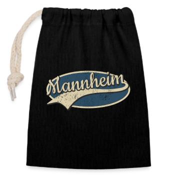 Mannheim Deutschland Vintage Typografie - Verschließbarer Geschenkbeutel aus Baumwolle (14x20cm) - Schwarz - Vorne