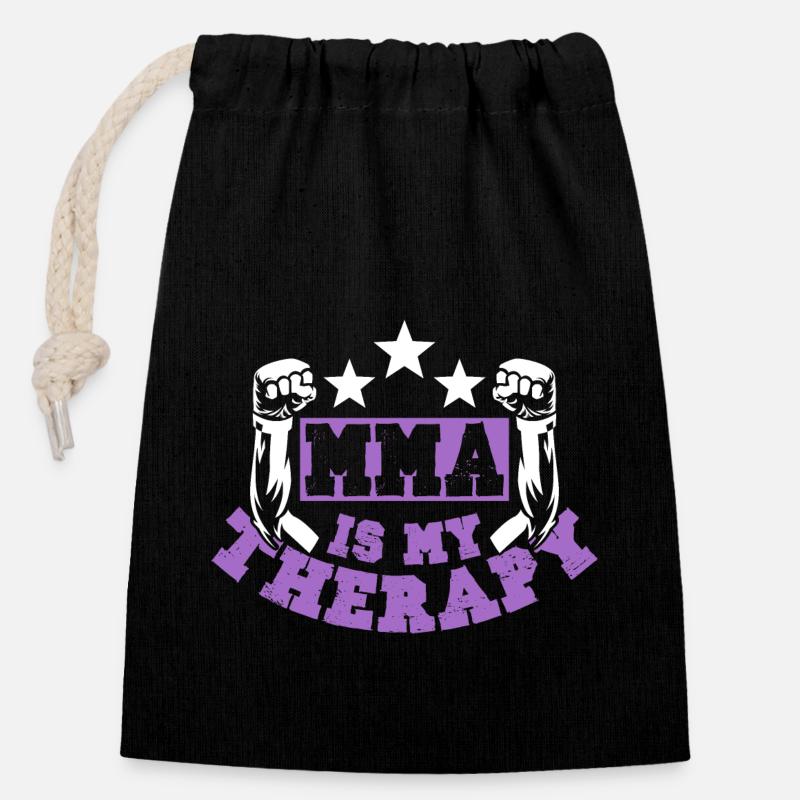 mma therapy - Verschließbarer Geschenkbeutel aus Baumwolle (14x20cm) - Schwarz