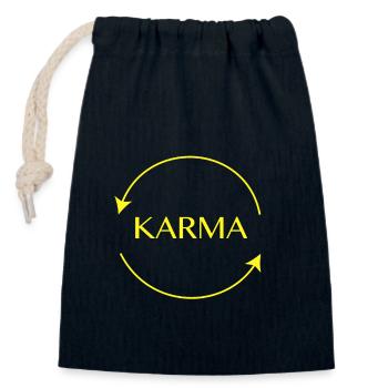 KARMA - Verschließbarer Geschenkbeutel aus Baumwolle (14x20cm) - Navy - Vorne