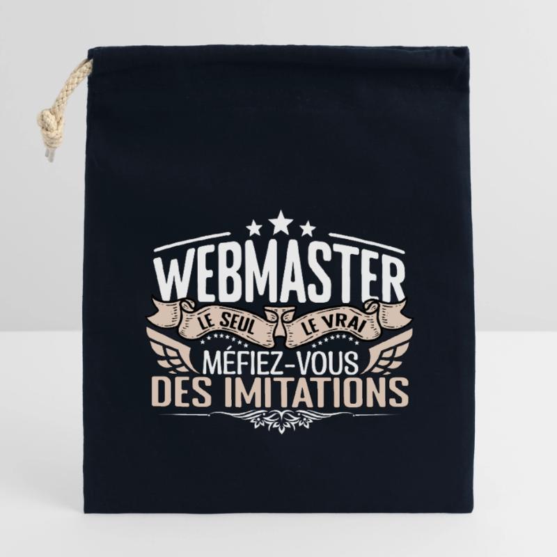 Webmaster le seul Webmaster le vrai Webmaster Sac cadeau en coton avec cordon (14 x 20 cm)