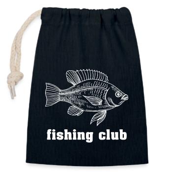 fishing club - Verschließbarer Geschenkbeutel aus Baumwolle (14x20cm) - Navy - Vorne