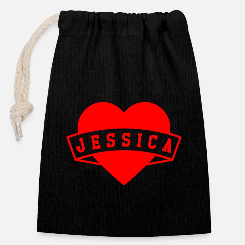 Jessica Herzen - Closable cotton gift bag (14x20cm) - black