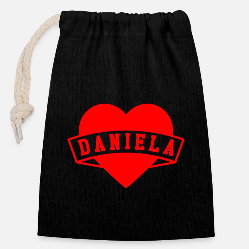 Daniela Herzen - Verschließbarer Geschenkbeutel aus Baumwolle (14x20cm) - Schwarz