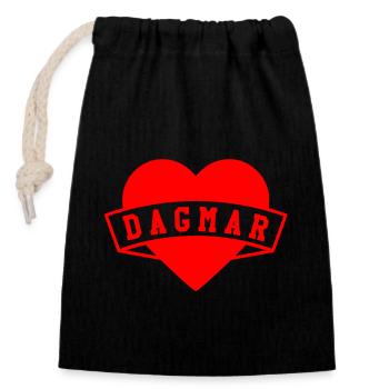 Dagmar Herzen - Sac cadeau en coton avec cordon (14 x 20 cm) - noir - Devant