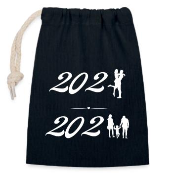Pregnancy announcement 2023 - Closable cotton gift bag (14x20cm) - navy - Front