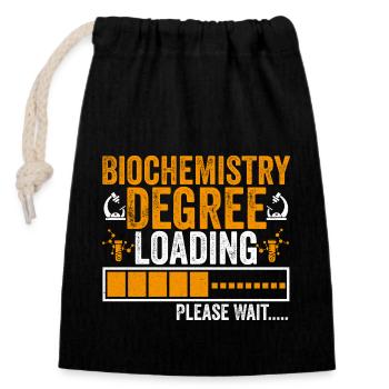 Biochemistry Degree Loading Cute for Biochemistry - Closable cotton gift bag (14x20cm) - black - Front