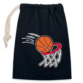 Joueurs de basket-ball - Sac cadeau en coton avec cordon (14 x 20 cm) - bleu marine - Devant