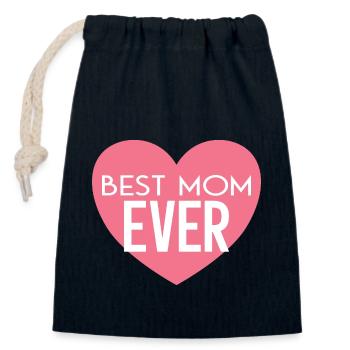 Best Mom Ever - Closable cotton gift bag (14x20cm) - navy - Front