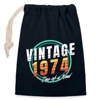 Vintage 1974 Hemd für Herren Damen 49 Jahre 49. - Verschließbarer Geschenkbeutel aus Baumwolle (14x20cm) - Navy - Vorne