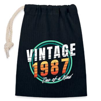 Vintage 1987 Hemd für Herren Frauen 36 Jahre alt 36. - Verschließbarer Geschenkbeutel aus Baumwolle (14x20cm) - Navy - Vorne