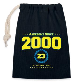 Awesome 2000 Shirt für Männer Frauen 23 Jahre alt 23. - Verschließbarer Geschenkbeutel aus Baumwolle (14x20cm) - Navy - Vorne