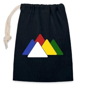 Mountain hiking Nepal prayer flag Himalaya Alpinist - Closable cotton gift bag (14x20cm) - navy - Front