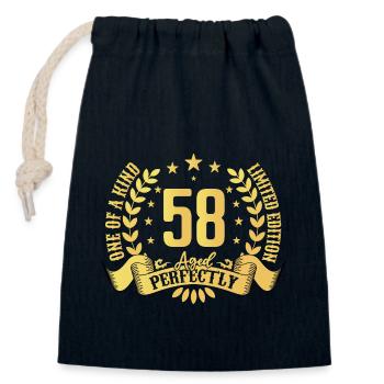 58 Jahre Geburtstagsgeschenk 58 Jahre - Verschließbarer Geschenkbeutel aus Baumwolle (14x20cm) - Navy - Vorne