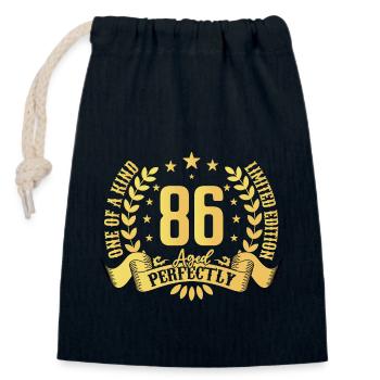 86 Jahre Geburtstagsgeschenk 86 Jahre - Verschließbarer Geschenkbeutel aus Baumwolle (14x20cm) - Navy - Vorne