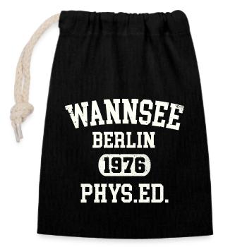 Retro Vintage Waldbad Wannsee Outfit See Baden - Verschließbarer Geschenkbeutel aus Baumwolle (14x20cm) - Schwarz - Vorne