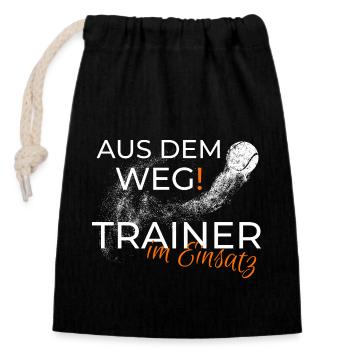 Tennistrainer lustiges Geschenk Shirt - Verschließbarer Geschenkbeutel aus Baumwolle (14x20cm) - Schwarz - Vorne