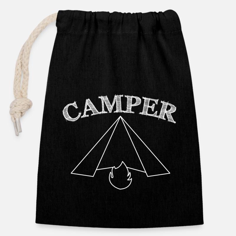 Camper - Verschließbarer Geschenkbeutel aus Baumwolle (14x20cm) - Schwarz