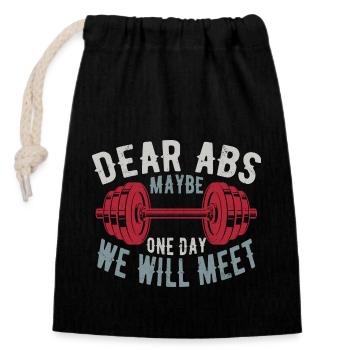 dear abs maybe one day we will meet - Closable cotton gift bag (14x20cm) - black - Front