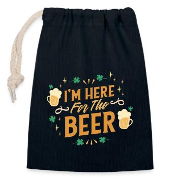 Beer Festival - Closable cotton gift bag (14x20cm) - navy - Front