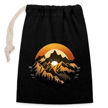 mountains - Closable cotton gift bag (14x20cm) - black - Front