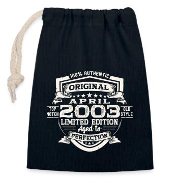 20 birthday man original April vintage 2003 - Closable cotton gift bag (14x20cm) - navy - Front