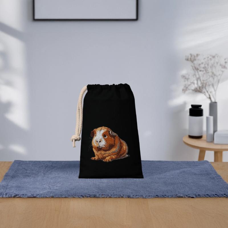 Mignon Retro Cochon d’Inde 8 Bit Graphics Sac cadeau en coton avec cordon (14 x 20 cm)