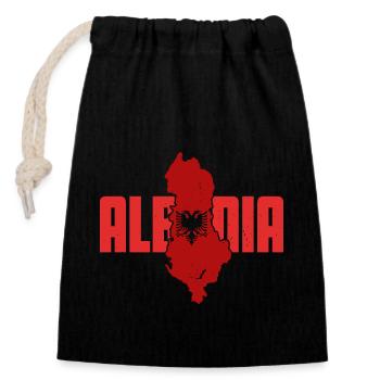 Republik Albanien Albania Shqipëria Tirana Albaner - Verschließbarer Geschenkbeutel aus Baumwolle (14x20cm) - Schwarz - Vorne