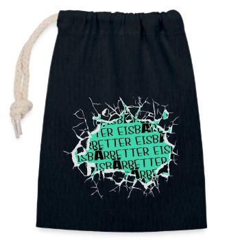 freundlich eisberg veganerin gegen tierquälerei - Verschließbarer Geschenkbeutel aus Baumwolle (14x20cm) - Navy - Vorne
