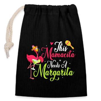 This Mamacita Needs A Margarita Cinco De Mayo Part - Closable cotton gift bag (14x20cm) - black - Front