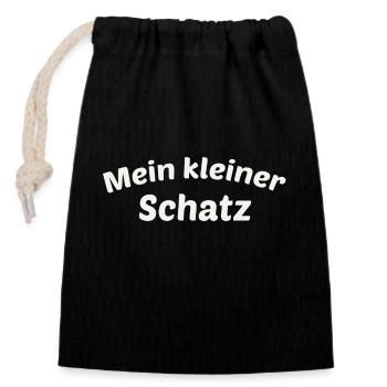 Mein kleiner Schatz - Verschließbarer Geschenkbeutel aus Baumwolle (14x20cm) - Schwarz - Vorne