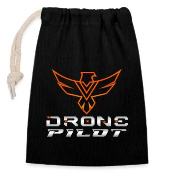 Drone Drones Drone Flight Drone Pilot - Sac cadeau en coton avec cordon (14 x 20 cm) - noir - Devant