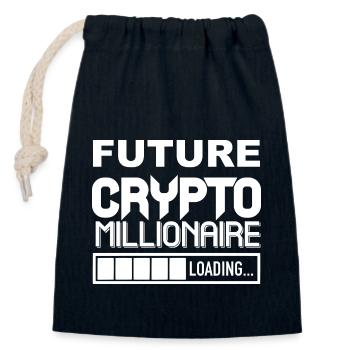 Crypto Millionaire Loading please wait Bitcoin - Verschließbarer Geschenkbeutel aus Baumwolle (14x20cm) - Navy - Vorne