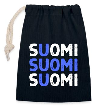 Englisches Wort Flagge - Verschließbarer Geschenkbeutel aus Baumwolle (14x20cm) - Navy - Vorne