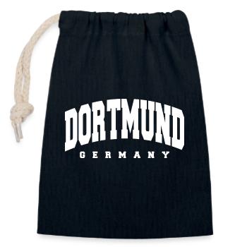 Dortmund - Sac cadeau en coton avec cordon (14 x 20 cm) - bleu marine - Devant