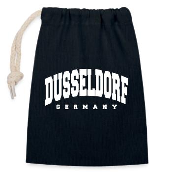 Dusseldorf - Closable cotton gift bag (14x20cm) - navy - Front