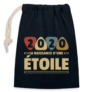 2020 date de naissance / anniversaire année 2020 - Sac cadeau en coton avec cordon (14 x 20 cm) - bleu marine - Devant