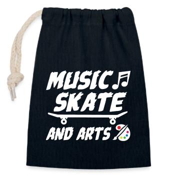Musique Skate Et Arts - Sac cadeau en coton avec cordon (14 x 20 cm) - bleu marine - Devant