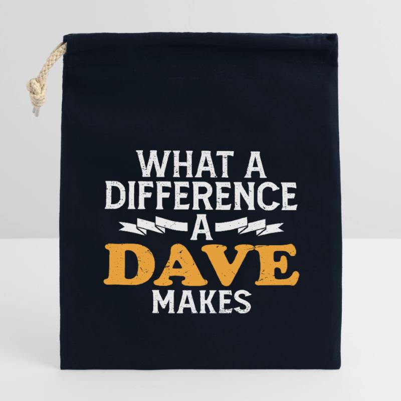 What A Difference A Dave Makes Closable cotton gift bag (14x20cm)