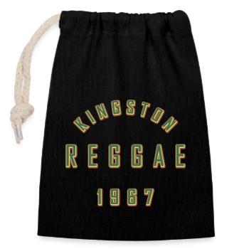 REGGAE 1967 - Verschließbarer Geschenkbeutel aus Baumwolle (14x20cm) - Schwarz - Vorne