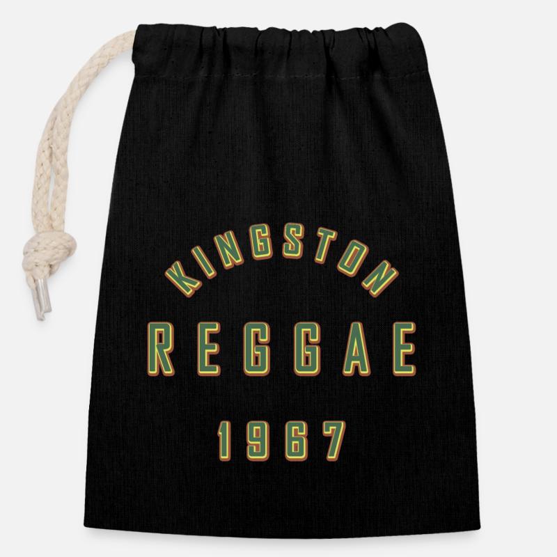 REGGAE 1967 - Closable cotton gift bag (14x20cm) - black